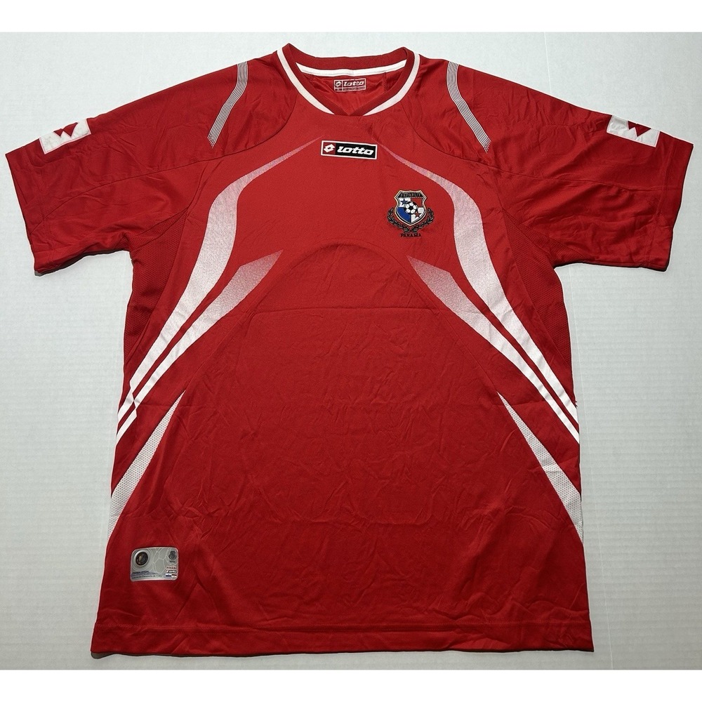 Vintage Panama 2009-2010 Home Shirt Lotto Soccer Jersey Red Mens XL